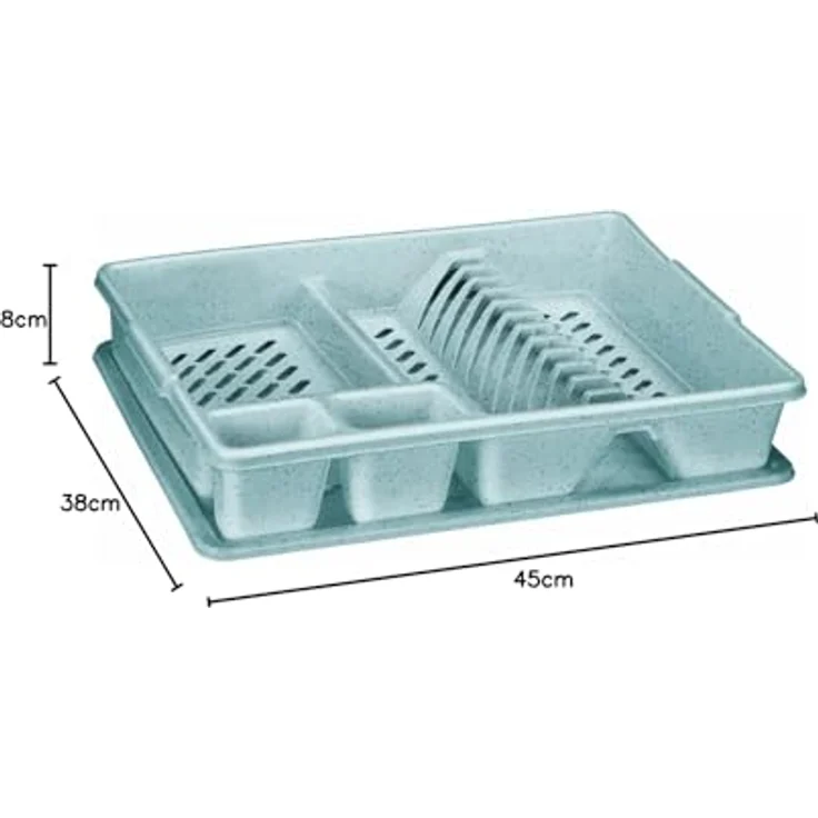 Curver Geschirrkorb mit separatem Abtropf-Tablett, Polypropylen, 45 x 38 x 8,8 cm – Bild 2