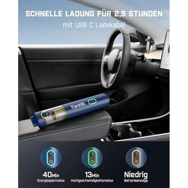 Fanttik V8 Blue, kabelloser Nass- und Trockensauger mit 19.000 Pa Saugleistung, 4-in-1 Funktionen und HEPA-Filter – Bild 4
