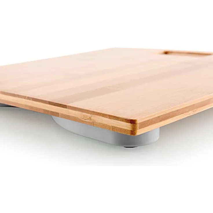 ETA Personenwaage Digital Bamboo mit Standfläche aus Bambus - LCD-Display, Rutschfeste Füße – Bild 2