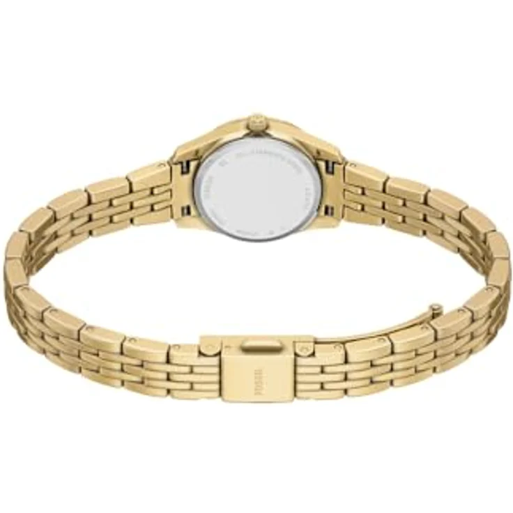 Fossil Quarzuhr ES5474 SCARLETTE, Damenuhr aus Edelstahl, gold, 5 bar wasserdicht, Zirkonia besetzt – Bild 6