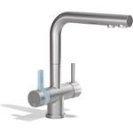 BRITA 3-Wege-Küchenarmatur (Edelstahl, eckig) mit BRITA P 1000 Wasserfilter - Wasserfilterarmatur für gefiltertes und ungefiltertes Wasser