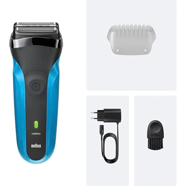 Braun Series 3, Elektrorasierer mit zwei Scherelementen, wasserfest, Nass- und Trockenrasur, 45 Minuten Akkulaufzeit – Bild 6