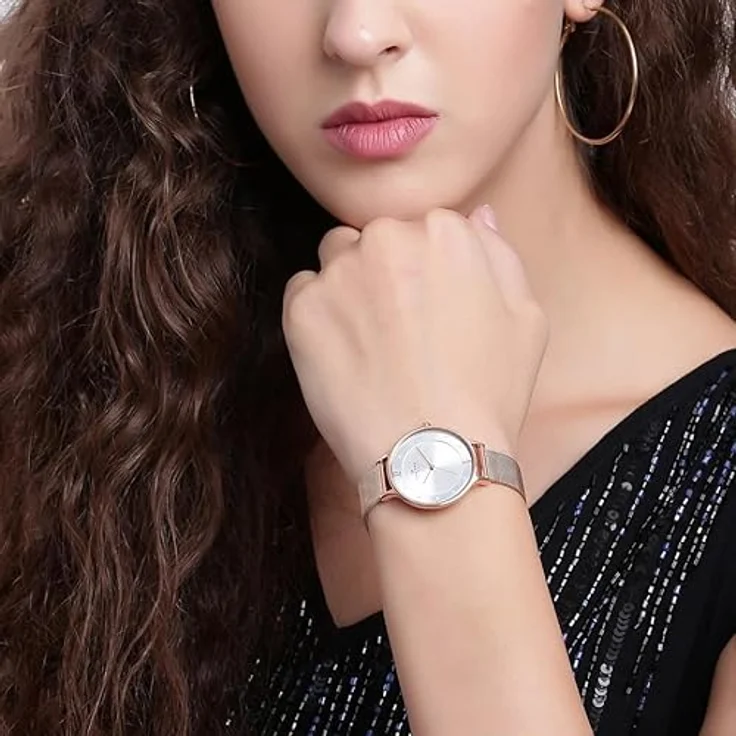 Skagen Anita Lille Damen Uhr, 30mm Quarzwerk mit Edelstahl- oder Lederarmband, Roségoldton und Weiß, wasserdicht bis 30 m – Bild 2