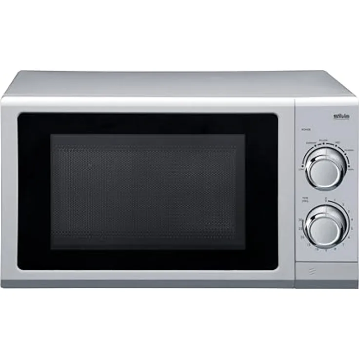 Silva MW-U 25.4, Einbaumikrowelle Silber mit 700W, 17L Garraum, Timerfunktion, Sichtfenster und 6 Leistungsstufen