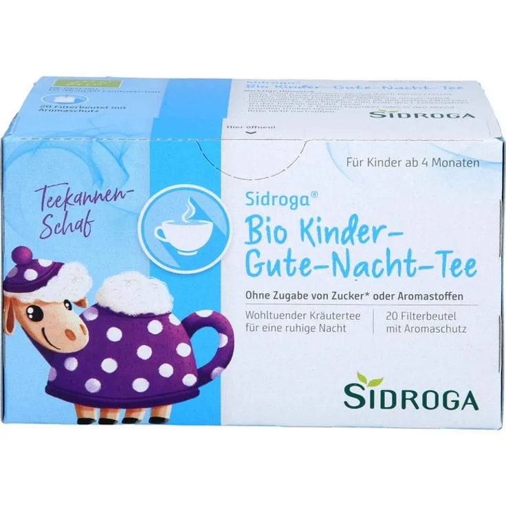 SIDROGA Bio Kinder-Gute-Nacht-Tee, Beruhigender Kräutertee in Filterbeuteln, 30 g