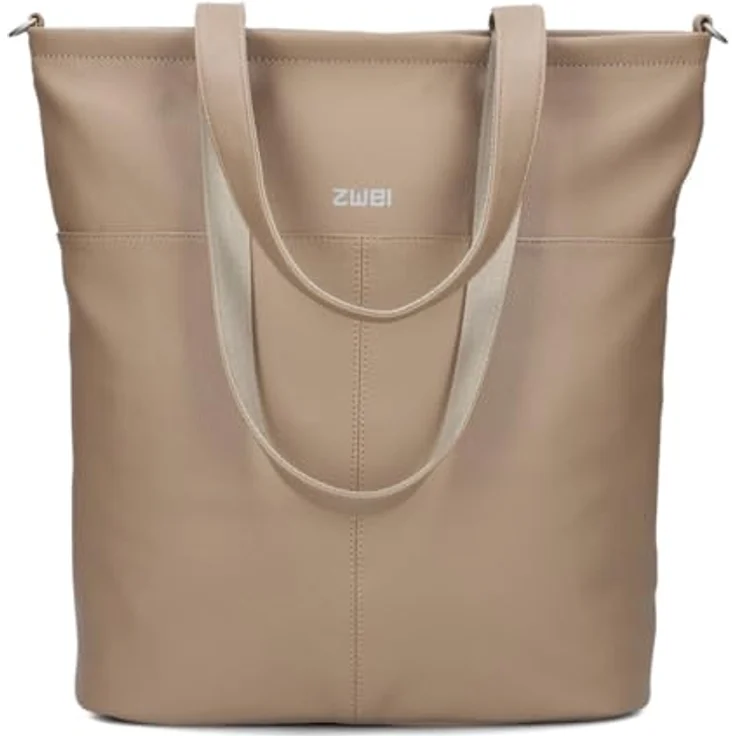 Zwei Shopper Mademoiselle M145, Einkaufs-Tasche aus weichem Kunstleder, braun, 37 x 15 x 35 cm – Bild 3