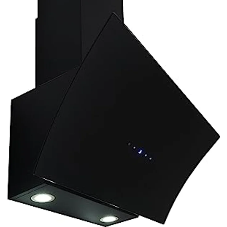 Respekta Dunstabzugshaube kopffrei/Dunstabzugshaube schräg 60 cm/Edelstahlgehäuse mit Glasschirm in Schwarz/Abluft - und Umluftfunktion / CH55060SA++ / A++ / 42–63 dB – Bild 3