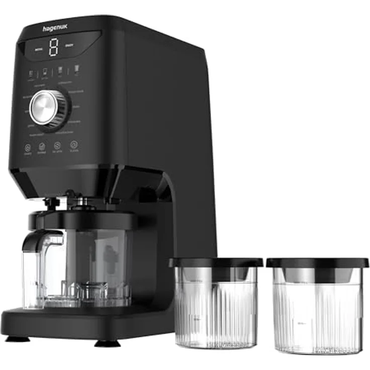 Hagenuk Ice Twist Deluxe ICM-500.05LB, Eiscreme und Dessertmaschine mit 800W, 2x500ml Becher und 10 Automatikprogrammen – Bild 3