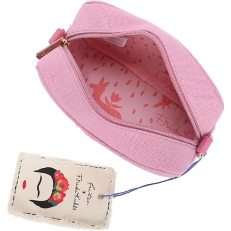 Fritzi aus Preußen Umhängetasche Canvas Crossbody Bag im Frida Kahlo Look, orange – 19x11,5x8 cm, verstellbarer Schulterriemen – Bild 6