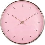 K&L Wall Art Rosa Gold Wanduhr ohne Tickgeräusche Rosegold Wanduhren modern Wohnzimmer Deko Ø 25cm für Mädchen lautloses Quarz Uhrwerk (Rosa Roségold Optik)