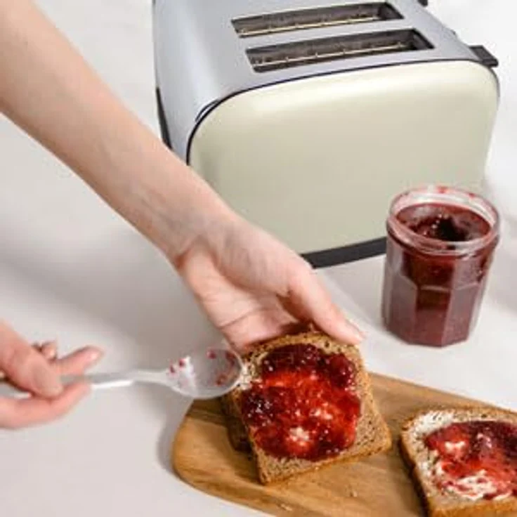 Prixton Bianca 4-Schlitz-Toaster, inkl. Brötchenaufsatz, 1900 W, Edelstahl, 7 Bräunungsstufen – Bild 8