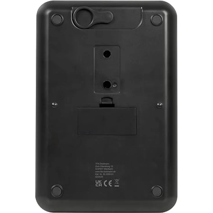 TFA Dostmann Digitale Küchenwaage Cookie 50.2009, bis 5kg, mit Tara-Funktion und beleuchtetem LCD-Display, flach & kompakt, schwarz – Bild 5