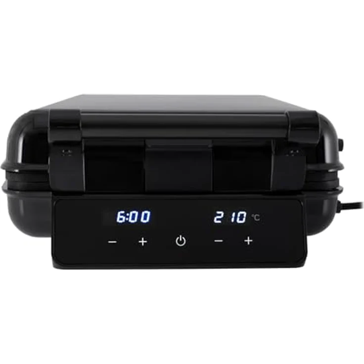ADLER EUROPE 4-in-1 Sandwichmaker AD 3096, Sandwich-Toaster, Waffeleisen und Kontaktgrill, 2200 W, Temperaturregelung, Antihaftbeschichtung, Schwarz/Silber – Bild 5