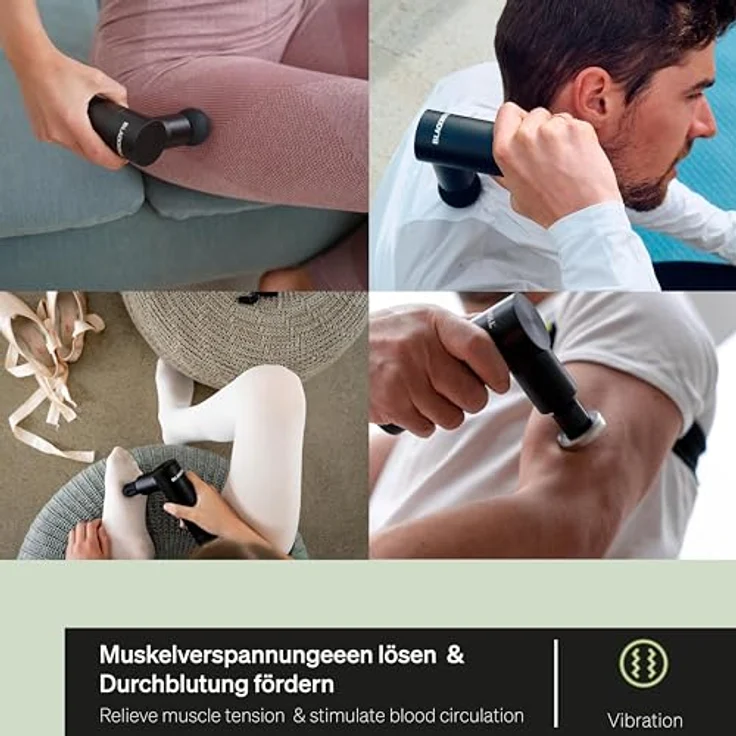 BLACKROLL® FASCIA GUN Massagepistole - Hochwertiges Massagegerät für Muskulatur und Faszien - Regulierbare Intensitätsstufen für die Massage von Rücken, Schulter, Nacken und Beine – Bild 4