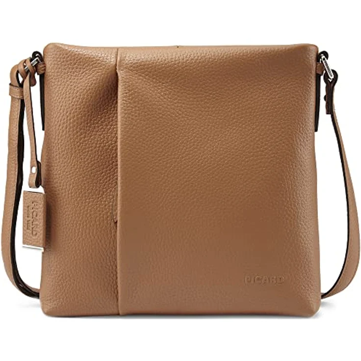 Picard Pure, Schultertasche aus Premium Rindsleder, braun, mit verdeckter Zippertasche – Bild 1