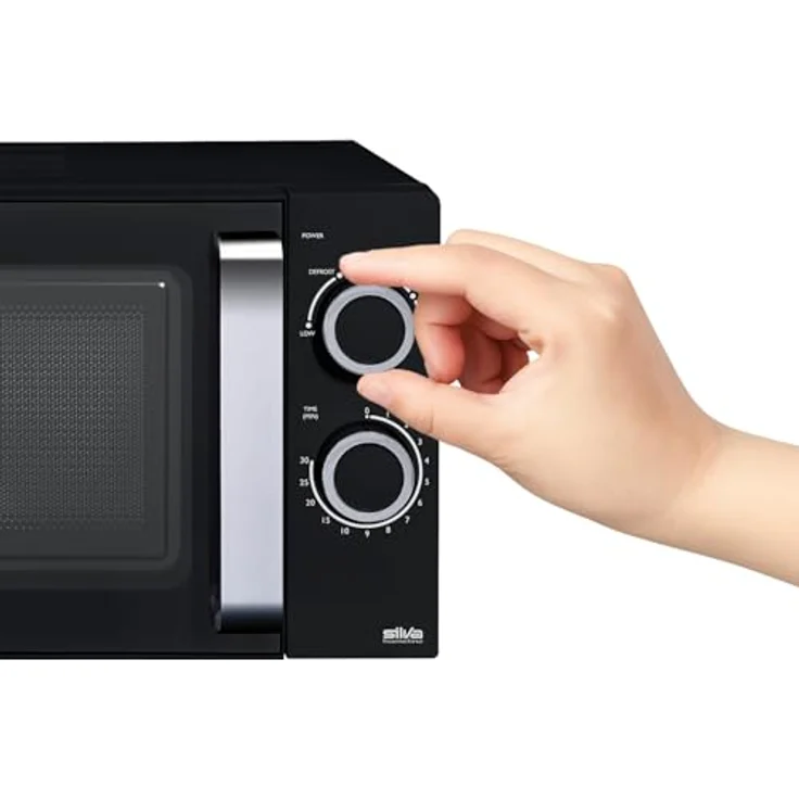 Silva MW-C 25.2, Mikrowelle Schwarz mit Keramikboden und 700W, platzsparend und große Nutzfläche – Bild 8