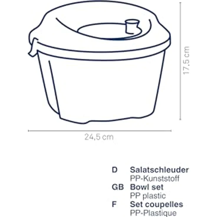 Kela 11906 Salatschleuder mit Kurbeltechnik, Grün, 4,4 l, 24,5 cm Durchmesser, Mailin – Bild 4