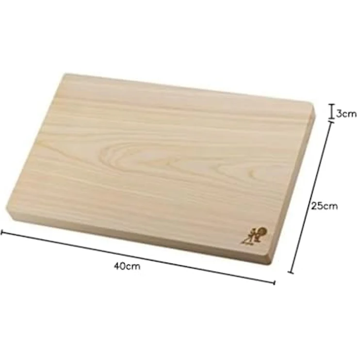 Miyabi Hinoki, Schneidebrett aus japanischer Zypresse, 40 cm x 25 cm, braun mit Saftrinne – Bild 2