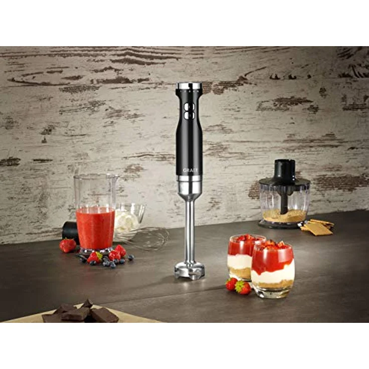 Graef HB501EU Stabmixer, 800W, 5 Geschwindigkeiten und Turbo-Funktion, Kunststoff, weiß, silber – Bild 6