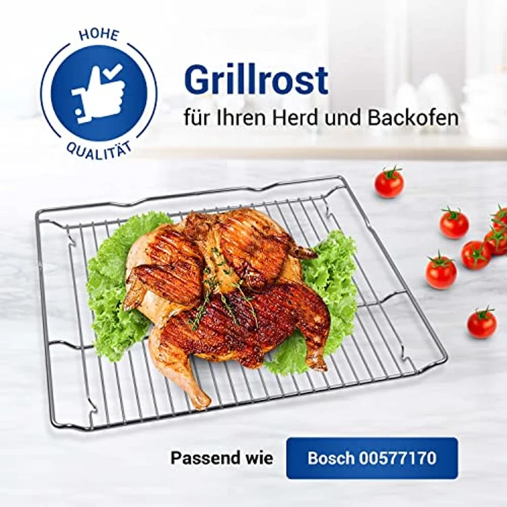 VIOKS Gitterrost für Backofen Ersatz Grillrost 455x375mm HEZ634000 für Bosch 00577170 & Grillrost Edelstahl Grillrost Backofen Rost Gitter für Ofen – Bild 2
