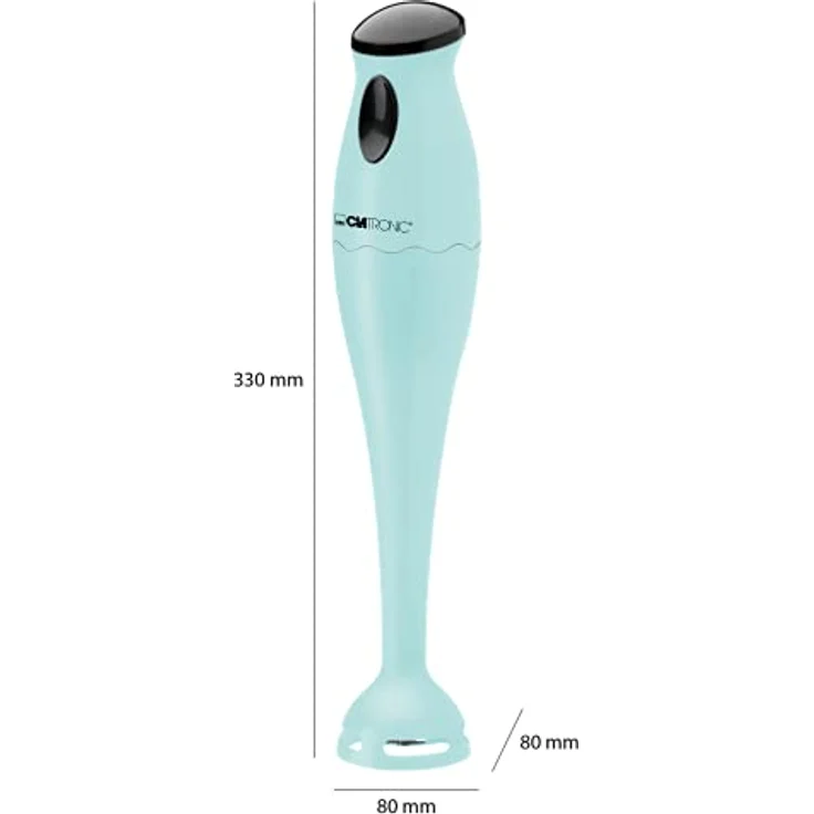 Clatronic SM 3577 Stabmixer mit kraftvollem 180 Watt-Motor, Edelstahlschlagmesser (rostfrei), inkl. transparentem Mixbehälter (500 ml) und Aufhängeöse, mint-grün, Kunststoff – Bild 3