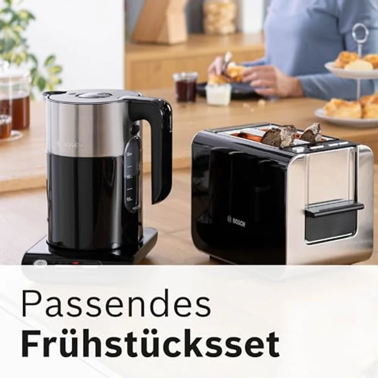 Bosch Toaster Styline TAT8613N, Liftfunktion, Auftaufunktion, 800 W, Edelstahl/schwarz – Bild 6