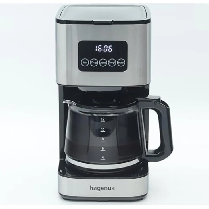 Hagenuk Digitale Kaffeemaschine 1,5L, 12 Tassen, mit Warmhaltefunktion, Timer und Permanentfilter – Bild 2