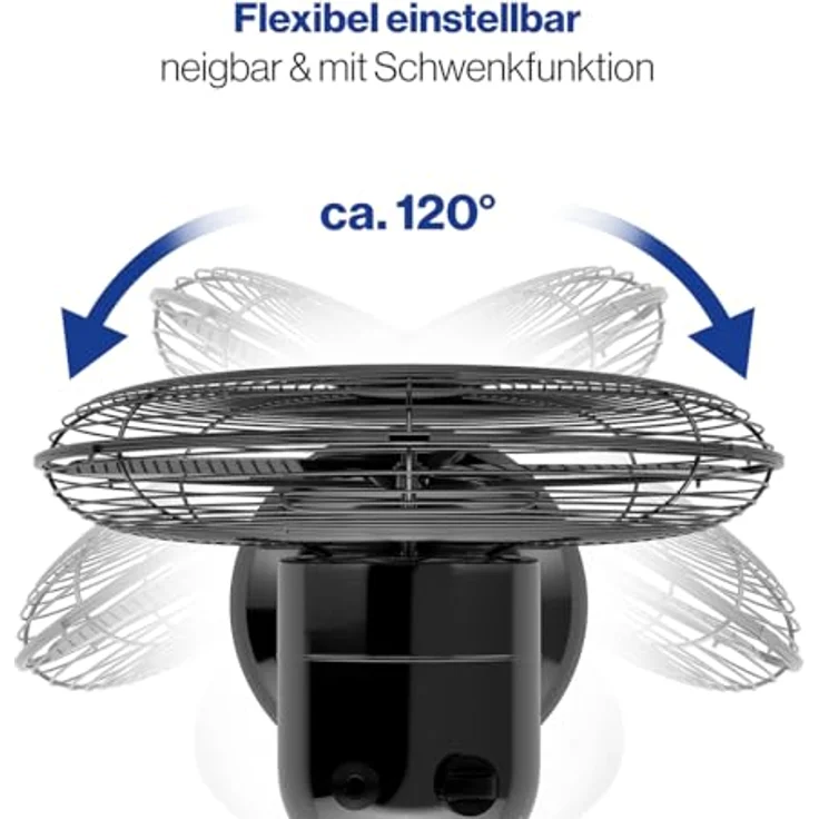 ProfiCare® Ventilator PC VL 3062 M Schwarz | Schwenkfunktion, leise 3 Stufen, Ø 25 cm, Tischventilator 30W – Bild 2