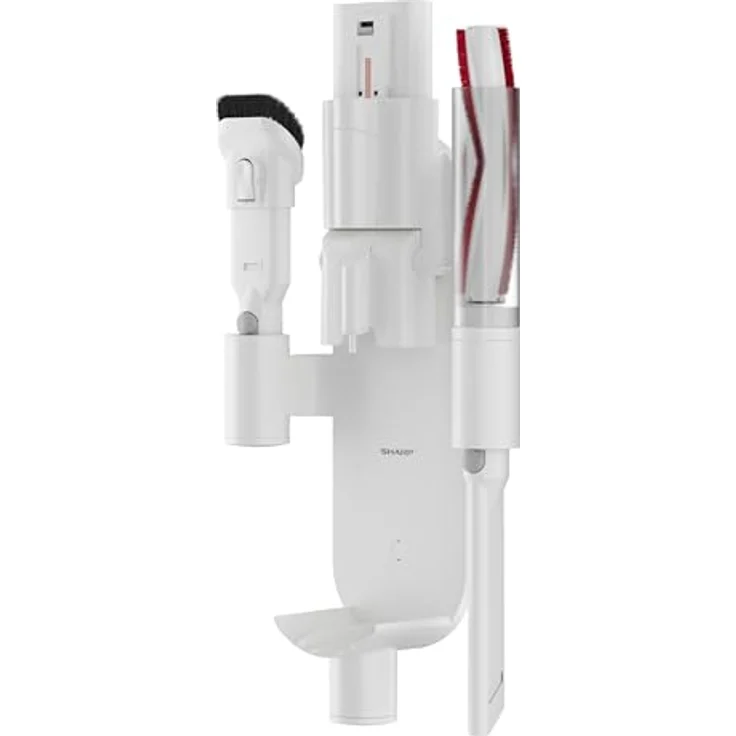 SHARP VC-SV10MMAEU-W Akku Staubsauger, kabellos, 2 austauschbare Akkus, 50 Minuten Betriebszeit, HEPA13-Filter, ideal für Tierhaare, Weiß – Bild 4