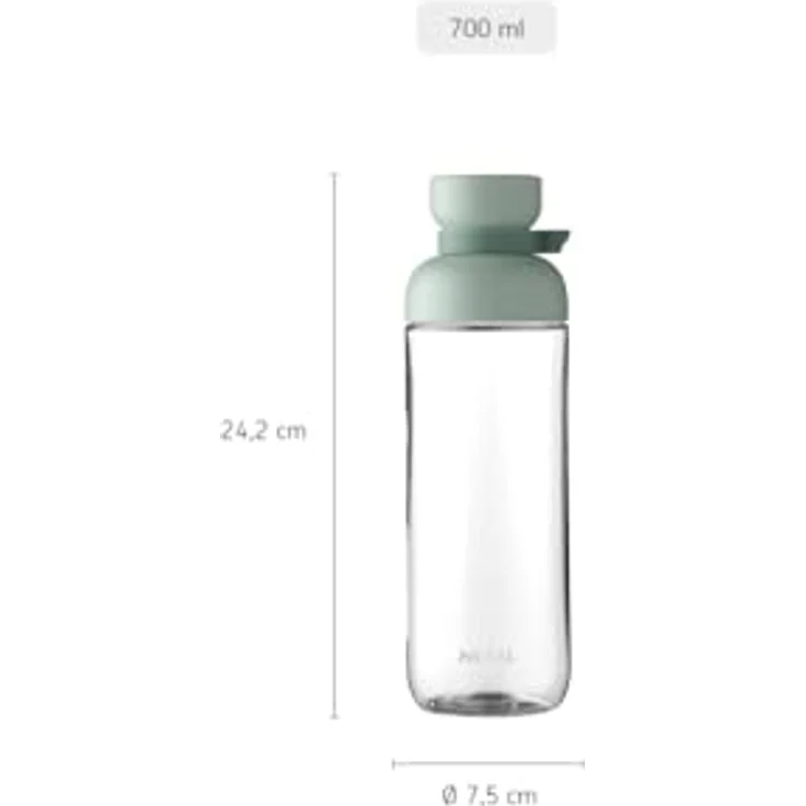 Mepal VITA Trinkflasche, grün und transparent, auslaufsicher, 700 ml, spülmaschinenfest, Ø 7,5 cm – Bild 6