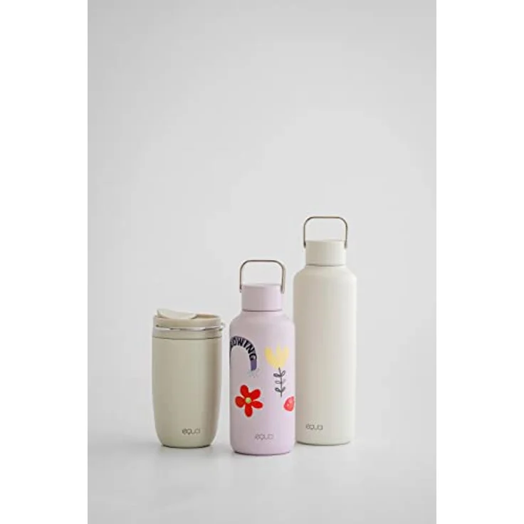 equa Trinkflasche Timeless FLWR, 600 ml Edelstahl, extra leicht und robust im schlichten Design – Bild 5