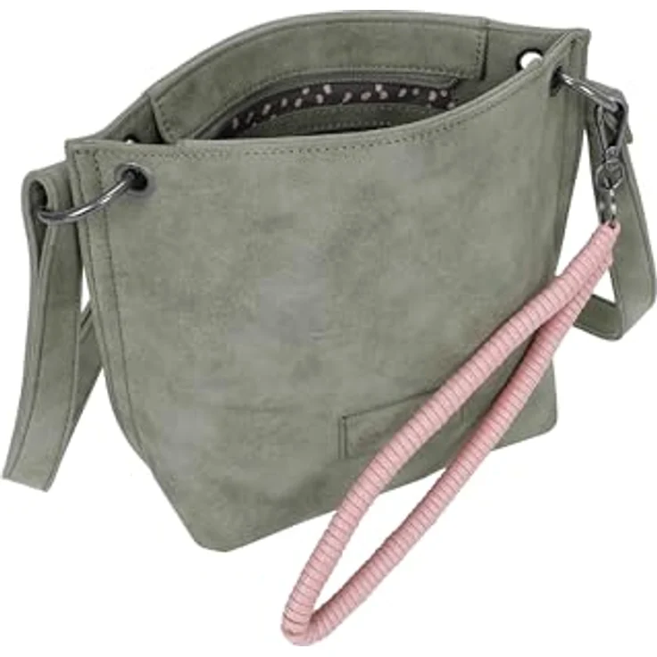 Fritzi aus Preußen Fritzi03N Vintage Umhängetasche 22.5 cm, praktische Handtasche im Stil von Vintage, Grün – Bild 6