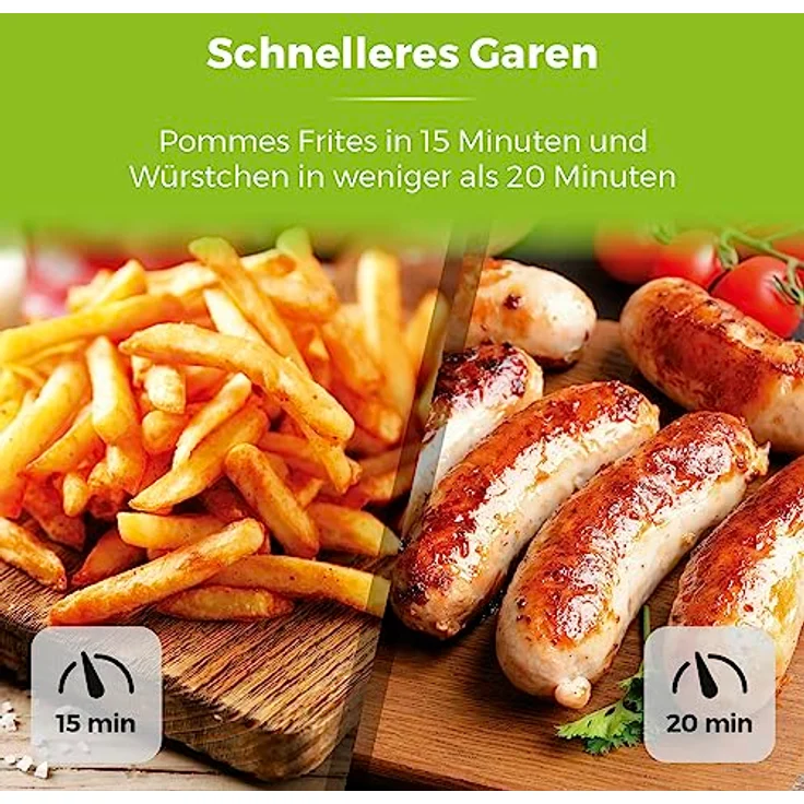 Tower T17039 Xpress Pro 5-in-1 Digitale Heißluftfritteuse mit Schneller Luftzirkulation, 60-Minuten-Timer - Airfryer Heißluftfritteuse XXL 11 l - 2000W - Schwarz – Bild 4