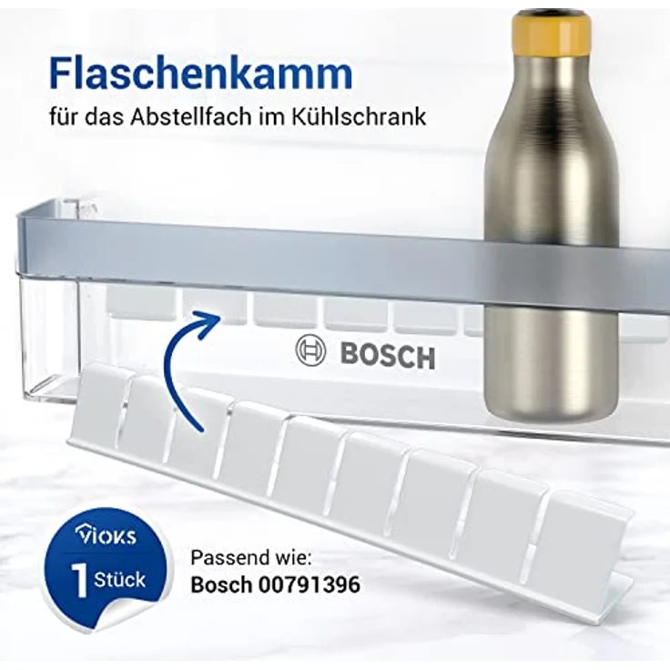VIOKS Flaschenhalter Ersatz für Bosch Kühlschrank Flaschenhalter 00791396 - Kühlschrank Getränkehalter, Flaschenkamm für Kühlschrank Bosch – Bild 2