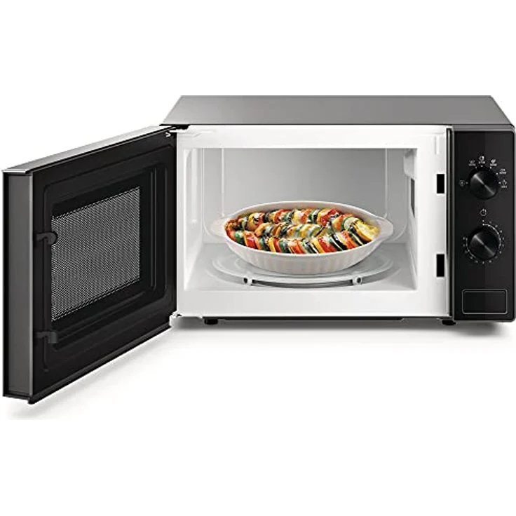 Whirlpool MWP 101 SB Mikrowelle, Standgerät, 20 Liter Garraum, 700 Watt, schwarz, silber – Bild 3