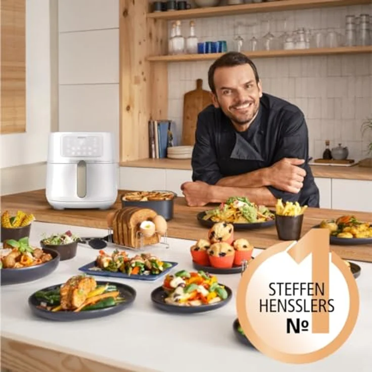 Philips Heißluftfritteuse Airfryer XXL HD9285/00, 7,2 l, 2000 W, mit 7 Voreinstellungen, WiFi Konnektivität und Warmhaltefunktion, in Schwarz – Bild 3