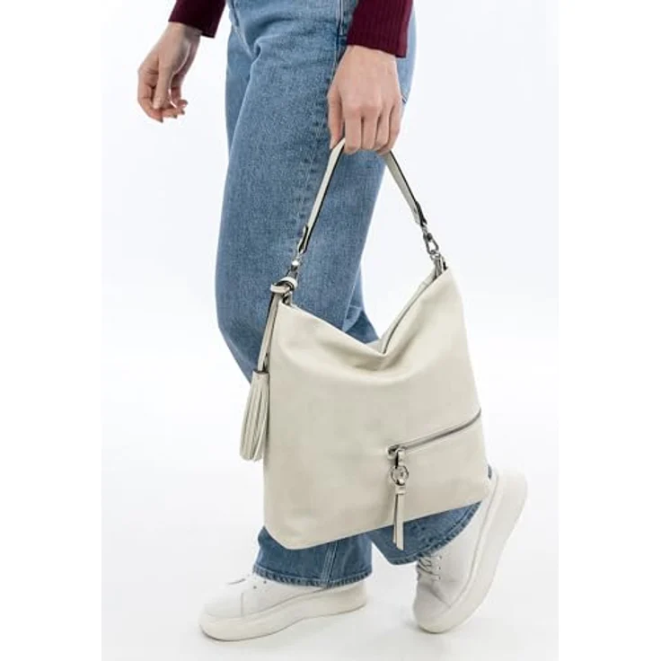 Tamaris TAS Nele, Damen Handtasche in Weiß, Grau und Beige, aus Feinsynthetik mit Reißverschluss und verstellbarem Umhängeriemen – Bild 4