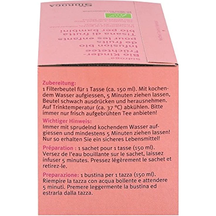 SIDROGA Bio Kinder-Früchtetee Filterbeutel, 30 g, fruchtige Mischung für Kinder – Bild 4