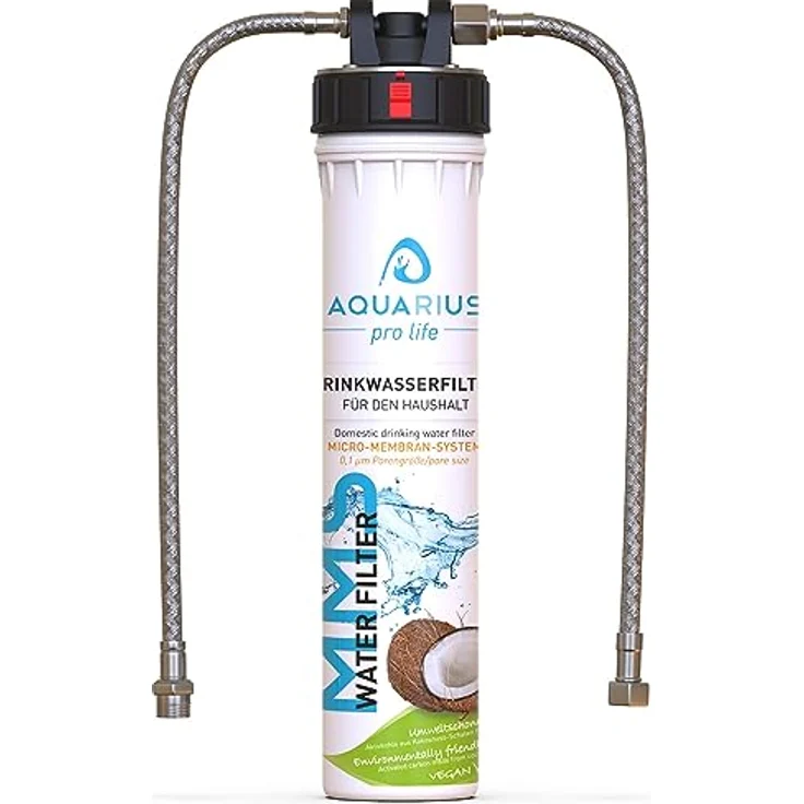 AQUARIUS pro life ® - Trinkwasserfilter - 0,1 Mikron Porengröße - Micro-Membran-System - bis zu 11.200 Liter/Jahr - Aktivkohlefilter + Keimsperre + Anti-Keim-Aktivator - Einbaufilter - Wasserfilter – Bild 1