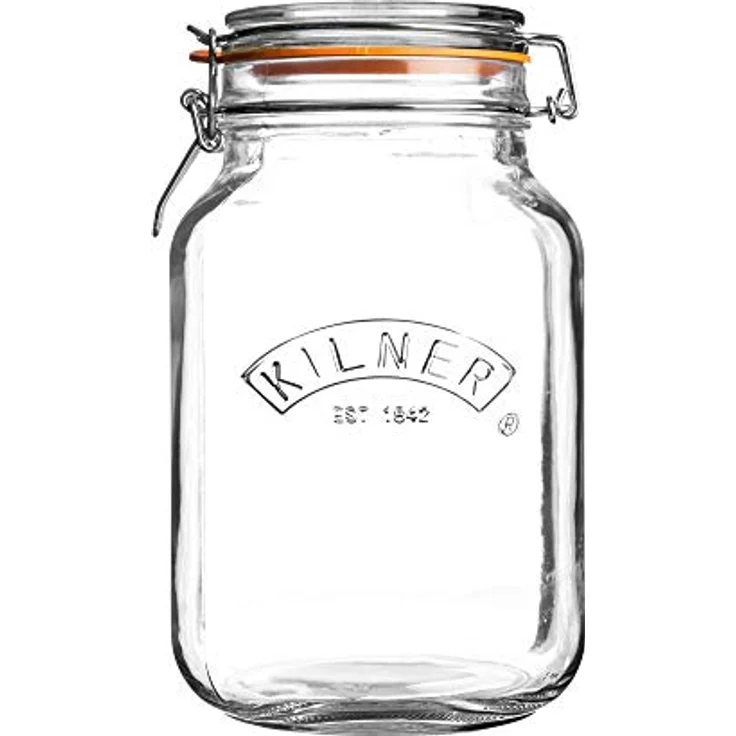 KILNER Einkochglas mit Bügelverschlus 0025.013 quadratisch - zum Einmachen und Konservieren und Aufbewahren, 2 Liter – Bild 2