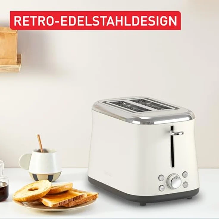 Tefal TT720AE0, Toaster in Weiss mit 850 Watt Leistung, Auftaufunktion und Brötchenaufsatz – Bild 4