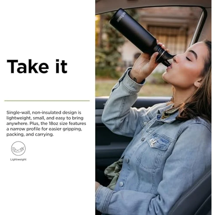 Klean Kanteen Classic 532ml Sport Trinkflasche mit Weithals und Sport Cap – Edelstahl, leicht und langlebig – Bild 3