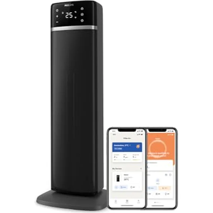 Philips Keramik-Heizlüfter 5000-Serie, Keramische Heiztechnologie, KI-gesteuert zum Energiesparen, Heizt in 2 Sekunden auf mit 5 Integrierten Sicherheitsfunktionen, App-Steuerung, Grau (CX5120/11)