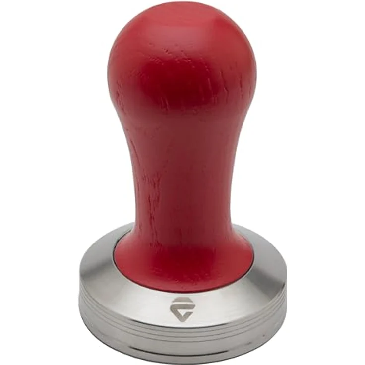 Lelit PLA471R LELIT507-Kaffee Tamper, Rostfreier Stahl, Roter Holzgriff, 57 mm – Bild 3