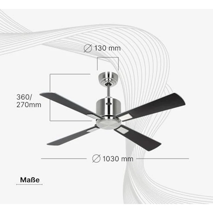 CASAFAN Eco Neo III, Energiespar Deckenventilator mit Fernbedienung und WiFi, 103 cm, weiß/lichtgraue Wendeflügel, 6 Geschwindigkeiten, Smart Home kompatibel – Bild 3