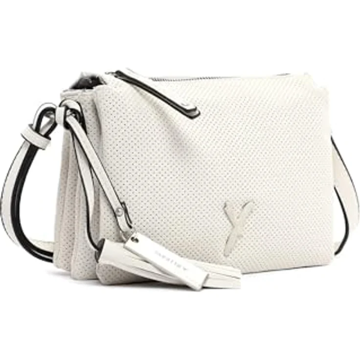 SURI FREY Umhängetasche SFY Romy, für Damen - Vegane Feinsynthetik, Lasercut-Optik, samtig, Uni-Design, Abmessung 21 x 17 x 8 cm, schwarz – Bild 3