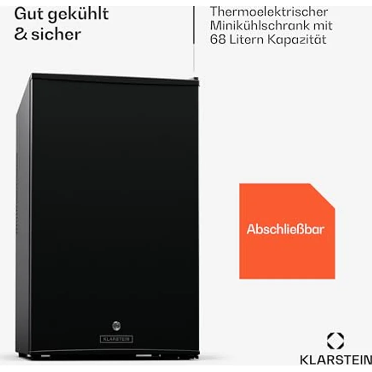 Klarstein Matterhorn 68, kompakter Minikühlschrank mit 68 Liter Volumen, 35 dB leise, abschließbar – Bild 2