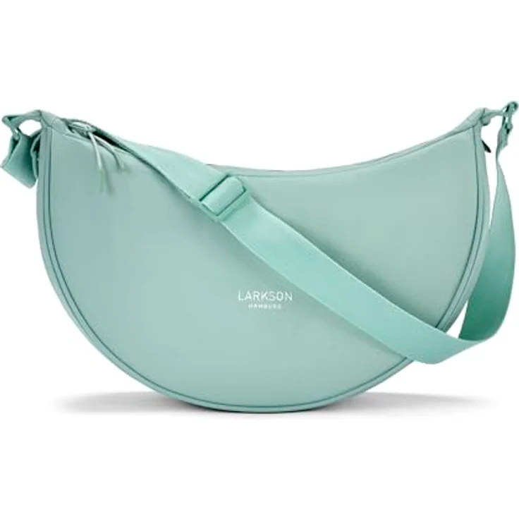 LARKSON Solveig Medium Crossbody Bag, halbrunde Umhängetasche im Halbmond Design, wasserabweisend, Mint – Bild 1