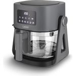 Lauben Glass&Grill Air Fryer 3in1 5500BG Heißluftfritteuse mit 5,5 l Glas-Frittierkorb, 6 Programme + Manuelles Einstellen, Grill- und Bratpfannenfunktion