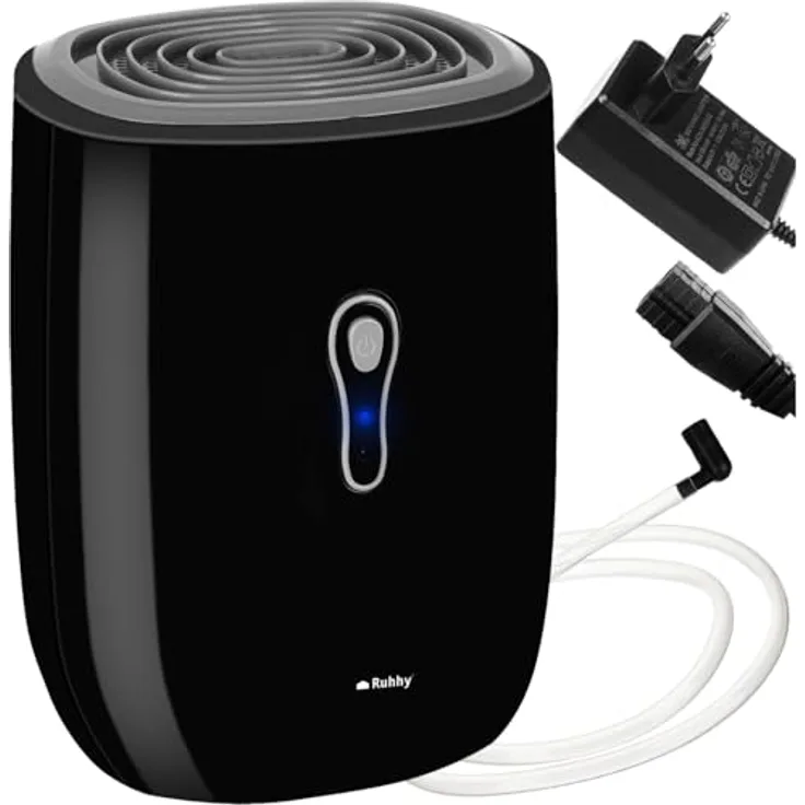 MT MALATEC Luftentfeuchter 800ml Elektrisch 16406, Geräuscharmer Raumentfeuchter in Schwarz
